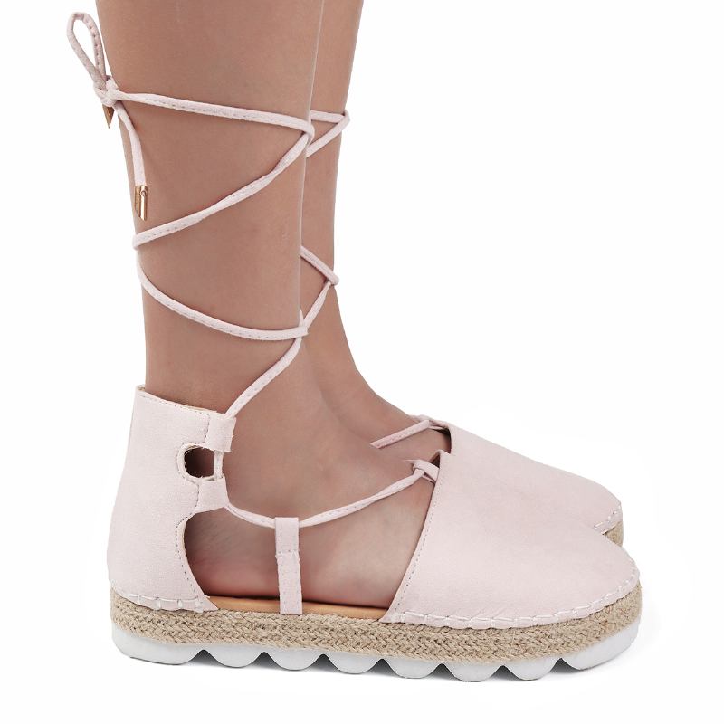 Strappy Espadrilles For Kvinner Pluss Størrelse Fritids Solide Sommerplattformsandaler