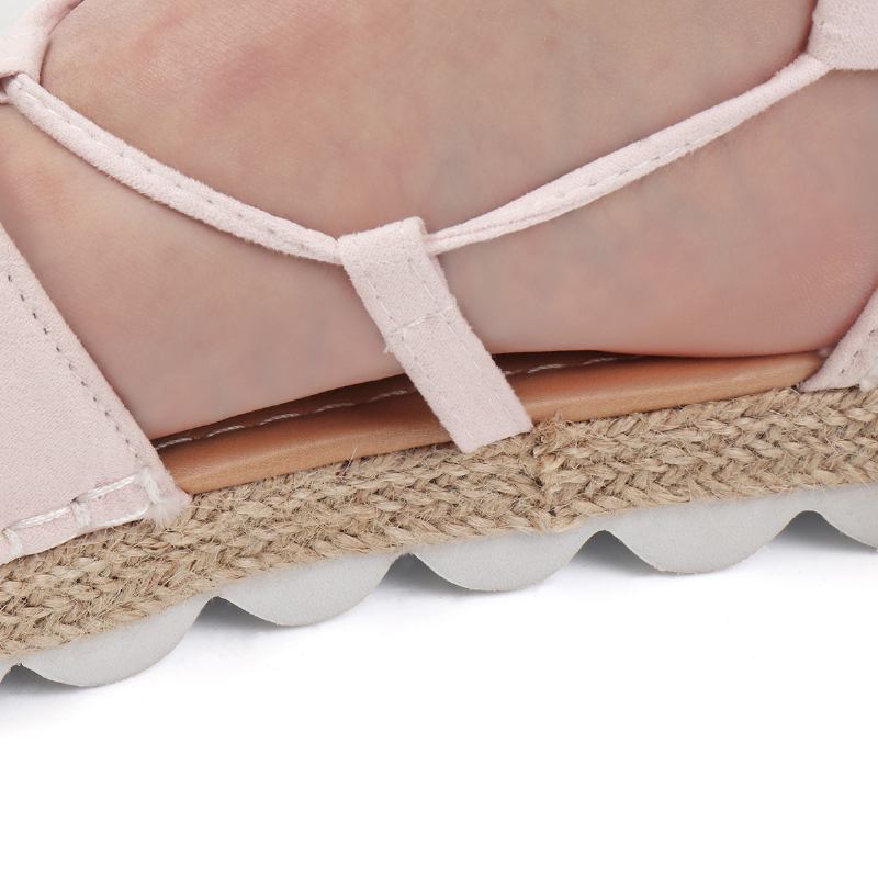 Strappy Espadrilles For Kvinner Pluss Størrelse Fritids Solide Sommerplattformsandaler