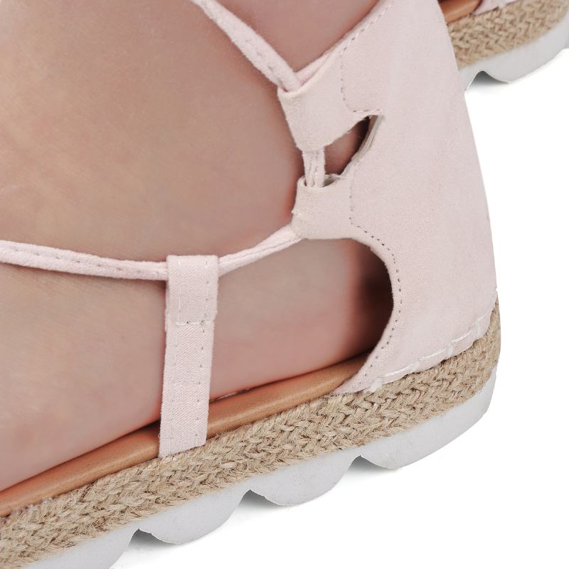 Strappy Espadrilles For Kvinner Pluss Størrelse Fritids Solide Sommerplattformsandaler