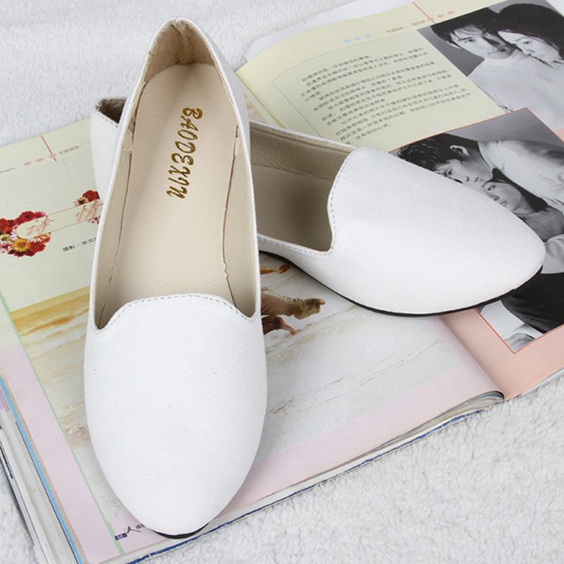 Us Størrelse 5-11 Dame Flats Komfortabel Uformell Slip On Spiss Toe Semsket Flat Loafers Sko