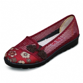 Us Størrelse 5-11 Dame Sommer Fritid Elegante Sko Pustende Slip-on Mesh Svette Absorpsjon Flat Sko