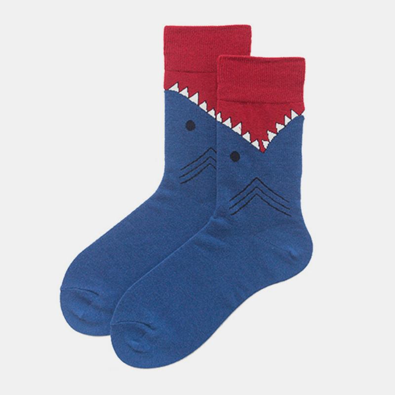 Shark Series Cotton Par Modeller Trendy Personlighet Sokker Street