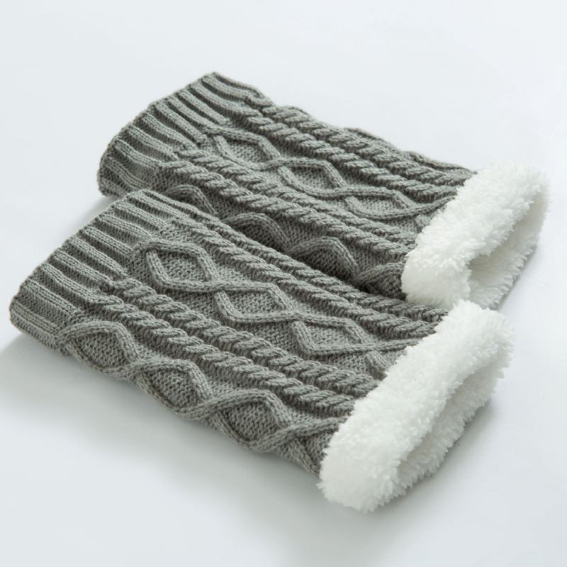 Unisex Vinter Pluss Velvet Knee Ankel Calf Warmer Pads Sokker