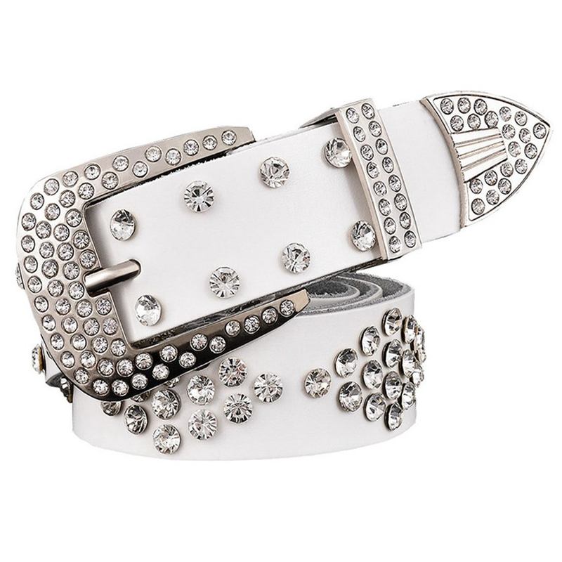 Leather Diamond Box Innlagt Med Rhinestones Foreign Trade Dame Pin Spenne Diamond Belte