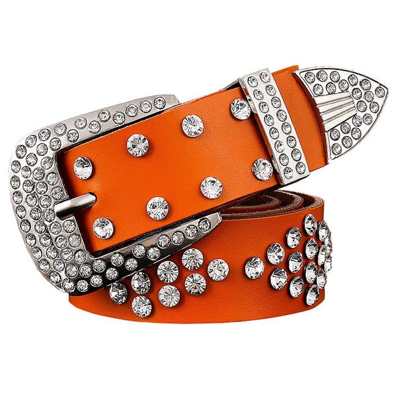 Leather Diamond Box Innlagt Med Rhinestones Foreign Trade Dame Pin Spenne Diamond Belte