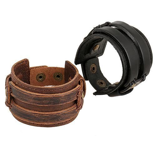 Menn Kvinner Punk Retro Bred Faux Leather Belte Armbånd Armbånd Smykker Gave