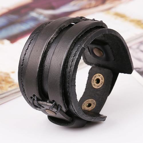 Menn Kvinner Punk Retro Bred Faux Leather Belte Armbånd Armbånd Smykker Gave