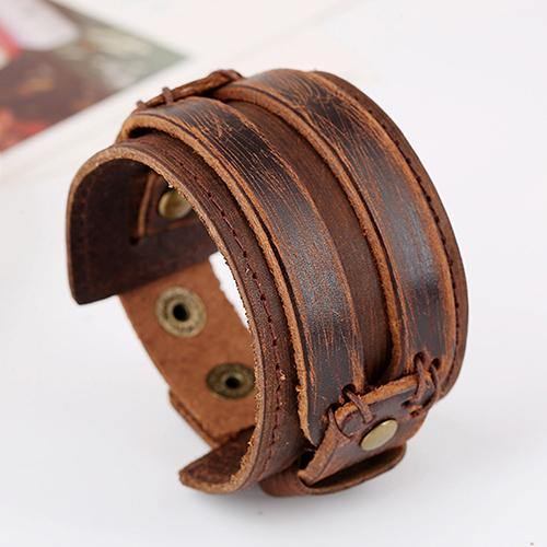 Menn Kvinner Punk Retro Bred Faux Leather Belte Armbånd Armbånd Smykker Gave