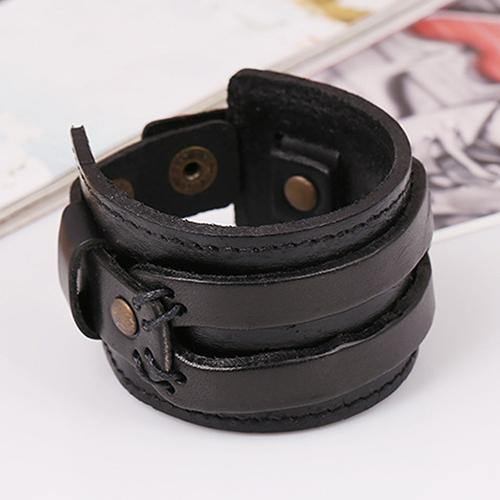 Menn Kvinner Punk Retro Bred Faux Leather Belte Armbånd Armbånd Smykker Gave