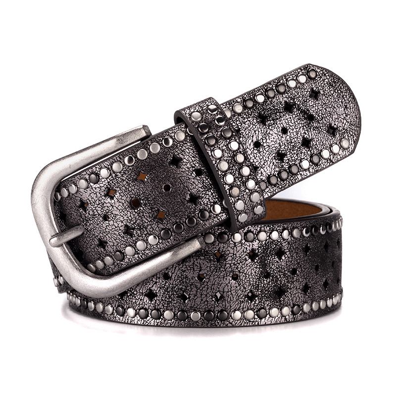 Rhinestone Naglespenne Bucklea Fshion Fritids Med Jeansbelte