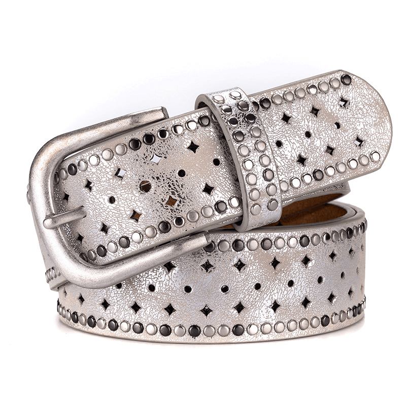 Rhinestone Naglespenne Bucklea Fshion Fritids Med Jeansbelte