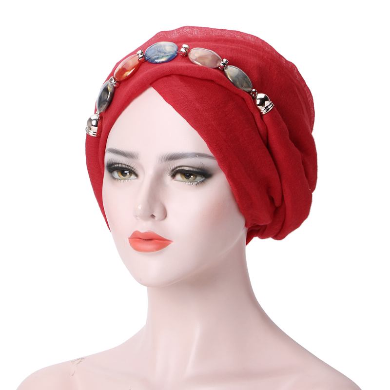 Kvinner Blondesjal Islamsk Hijab Langt Skjerf Hodeplagg Turban Cap