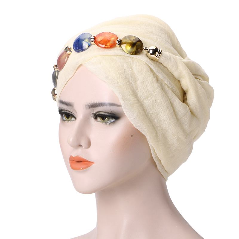 Kvinner Blondesjal Islamsk Hijab Langt Skjerf Hodeplagg Turban Cap