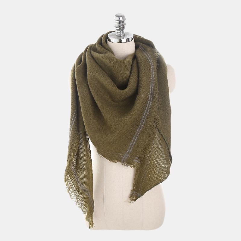 Ny Motesesong Ensfarget Cashmere Triangle Skjerf Varm Wild