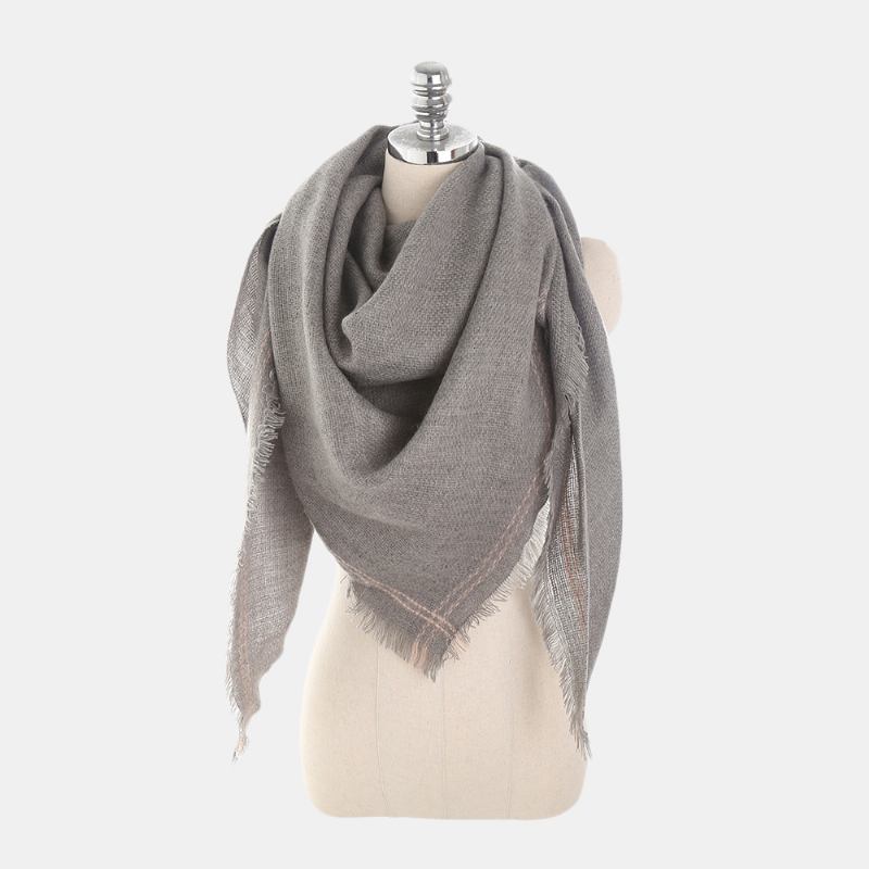 Ny Motesesong Ensfarget Cashmere Triangle Skjerf Varm Wild