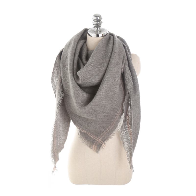 Ny Motesesong Ensfarget Cashmere Triangle Skjerf Varm Wild