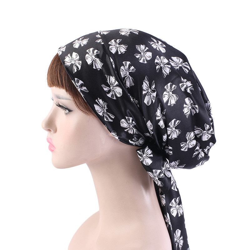 Satin Med Trykk Ribbon Bue Turban Hat