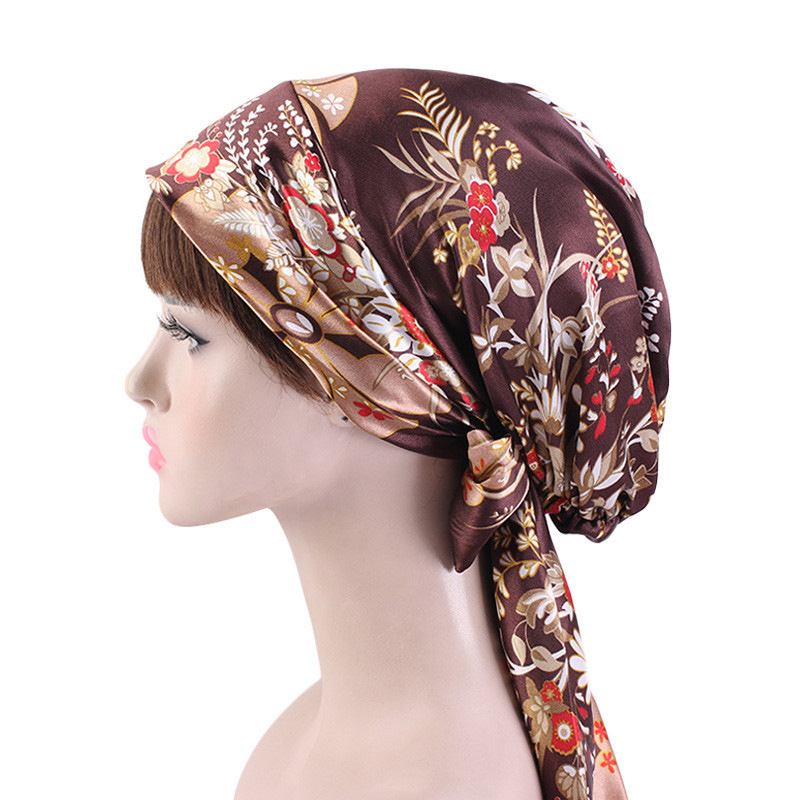 Satin Med Trykk Ribbon Bue Turban Hat