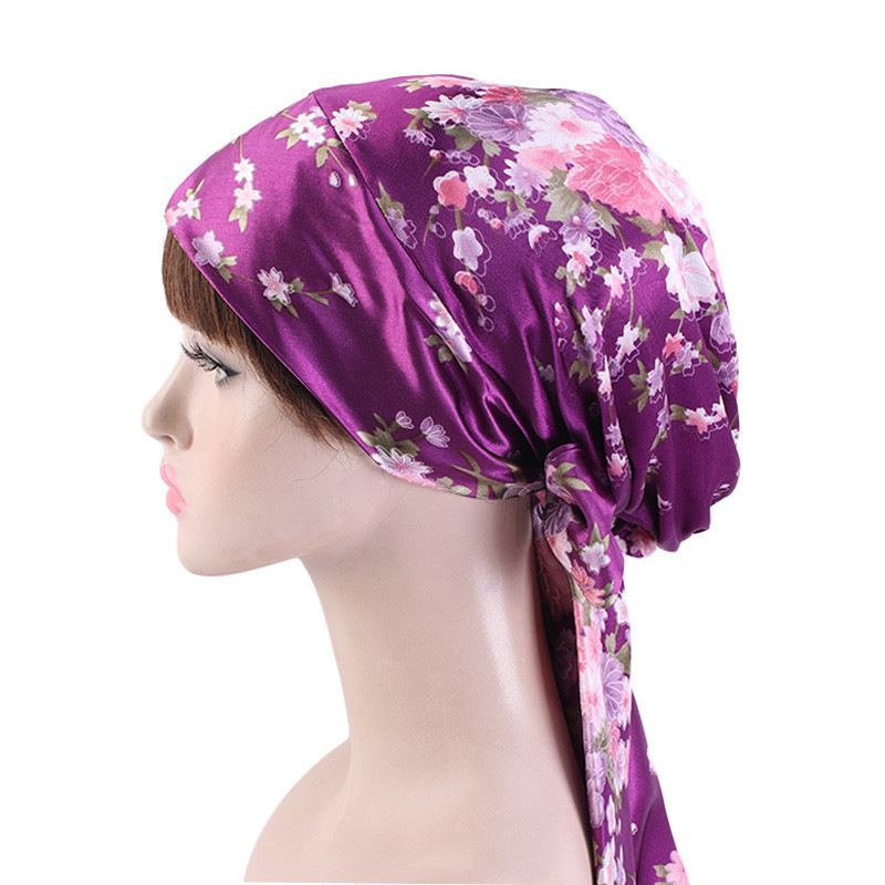 Satin Med Trykk Ribbon Bue Turban Hat