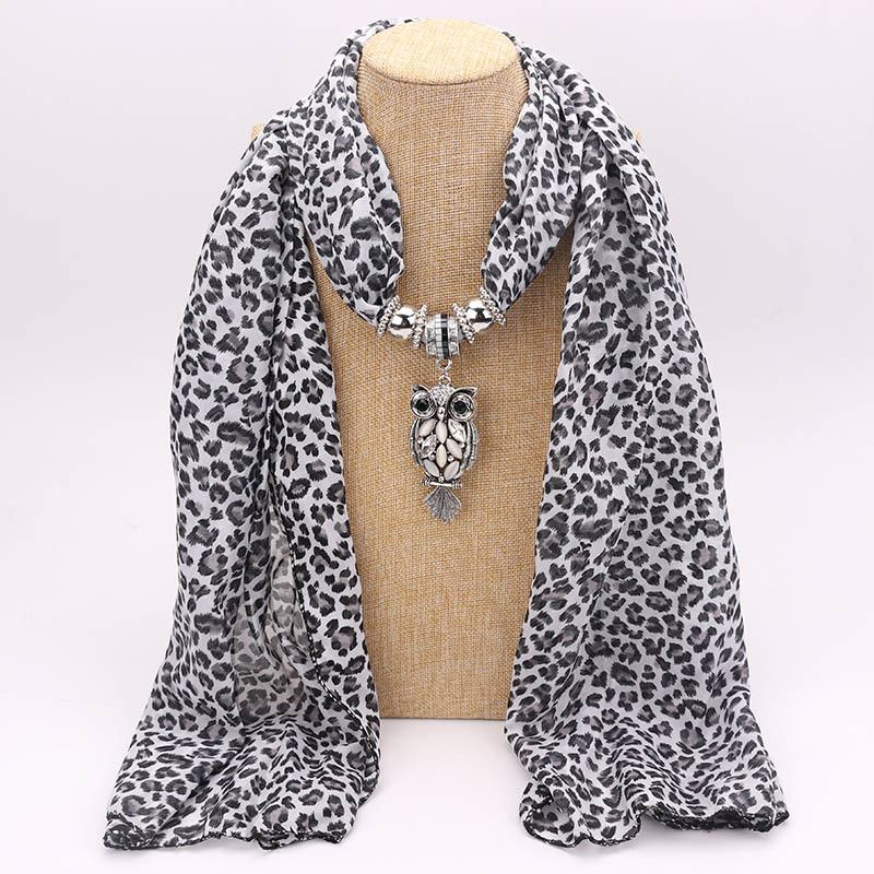 Skriv Ut Anheng Skjerf Beaded Anheng Scarfprinted Chiffon Halskjede