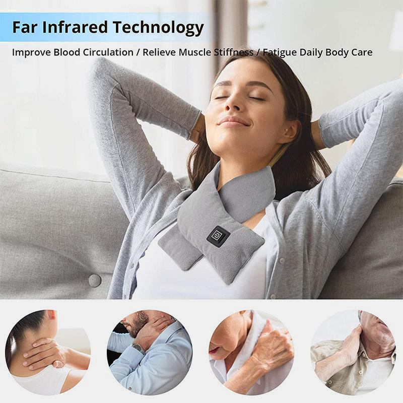 Unisex Fleece Bomull Smart Oppvarming Skjerf Usb Vinter Elektrisk Varmende Skjerf Nakkebeskytter Kaldt Lading Skjerf