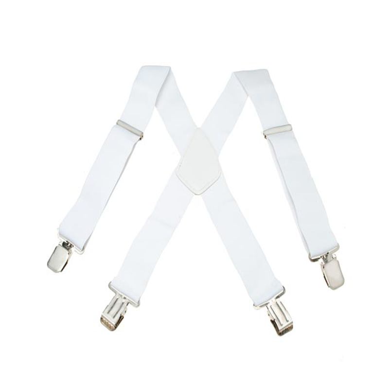 Herre Terylene 4 Clips High Stretch Elastisk Svart Hvit Suspenders