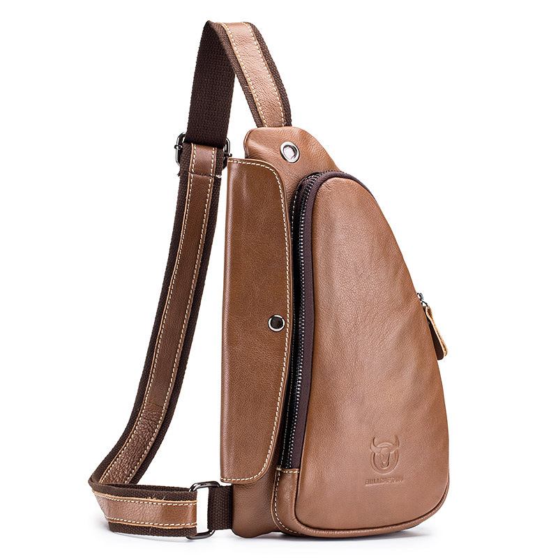 Brystveske For Menn Slyngeveske I Ekte Skinn Solid Crossbody-veske