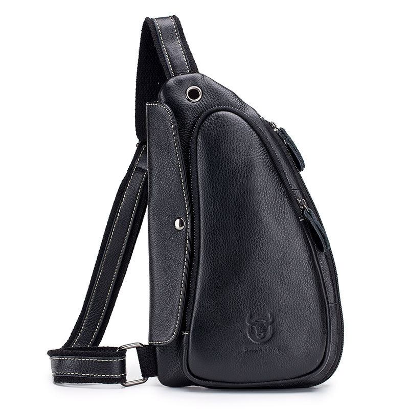 Brystveske For Menn Slyngeveske I Ekte Skinn Solid Crossbody-veske