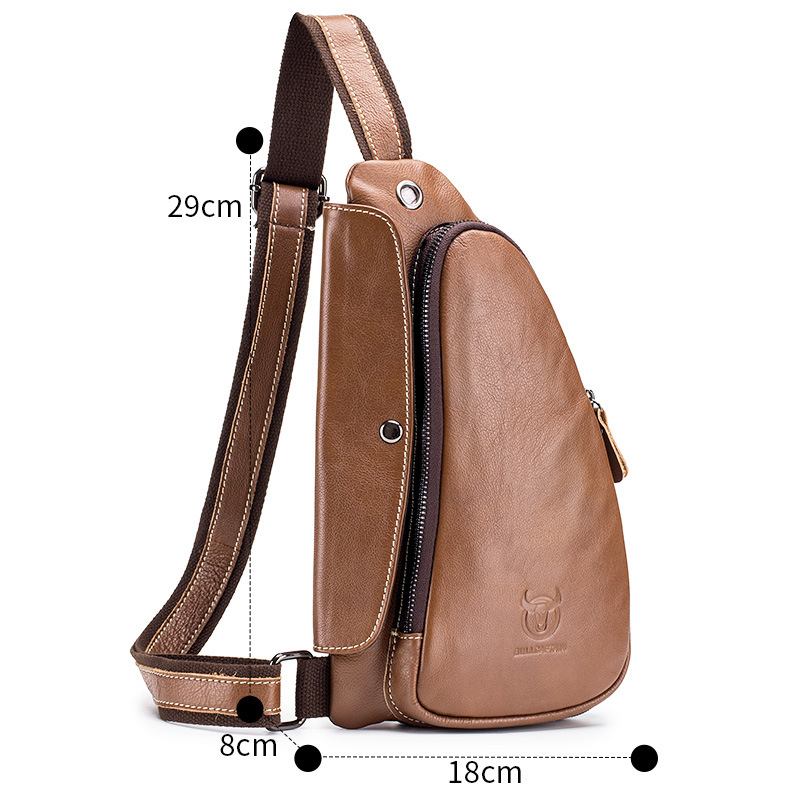 Brystveske For Menn Slyngeveske I Ekte Skinn Solid Crossbody-veske