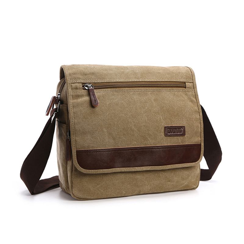 Canvas Retro Skulder Crossbody Veske Fritids Outdoor Herre Skulderveske