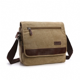 Canvas Retro Skulder Crossbody Veske Fritids Outdoor Herre Skulderveske