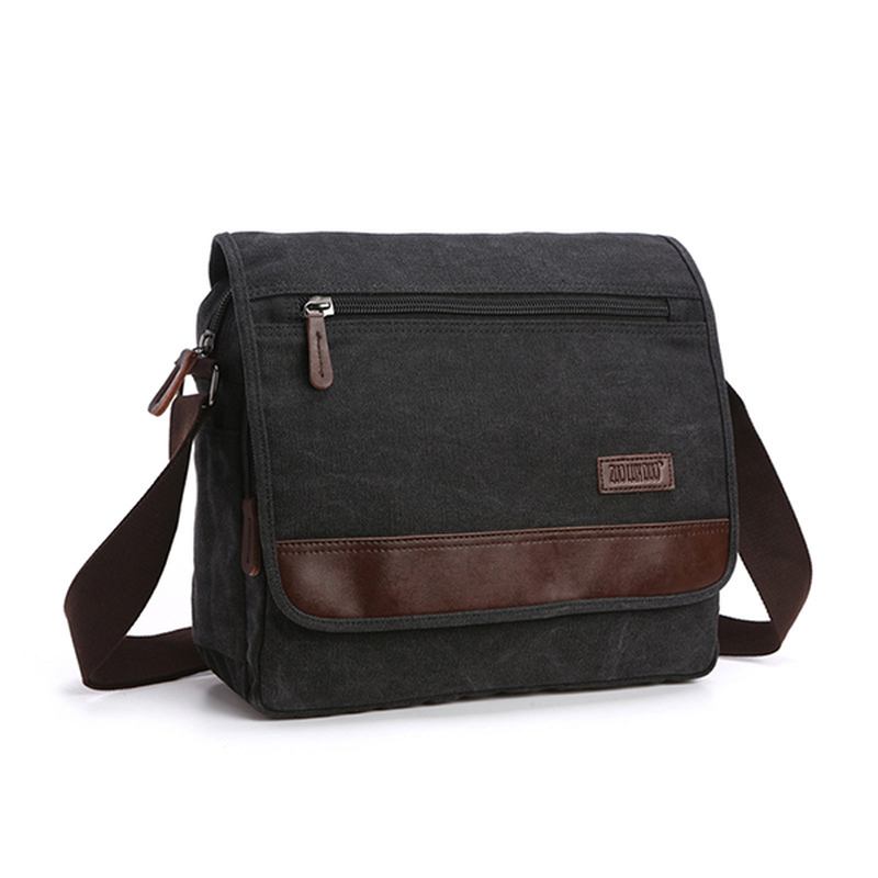 Canvas Retro Skulder Crossbody Veske Fritids Outdoor Herre Skulderveske