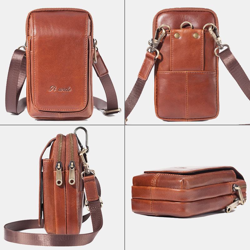 Crossbody-veske I Ekte Skinn For Menn