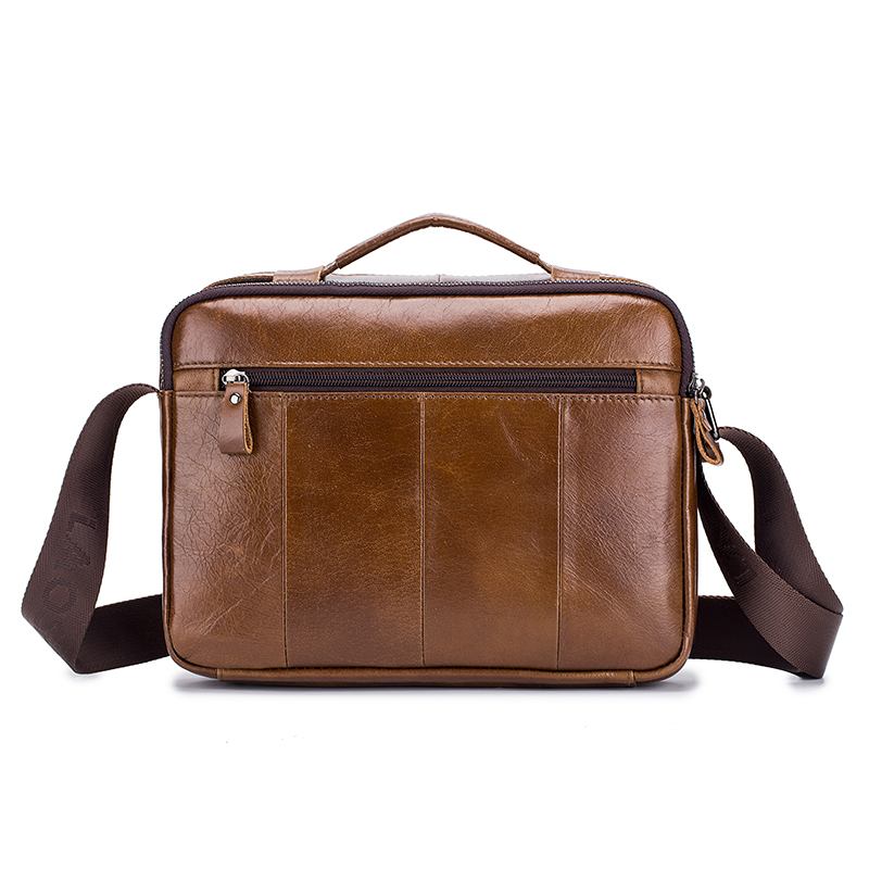 Ekte Skinn Menn Vintage Messenger Veske Koffert Håndveske Skulderveske Satchel Bag