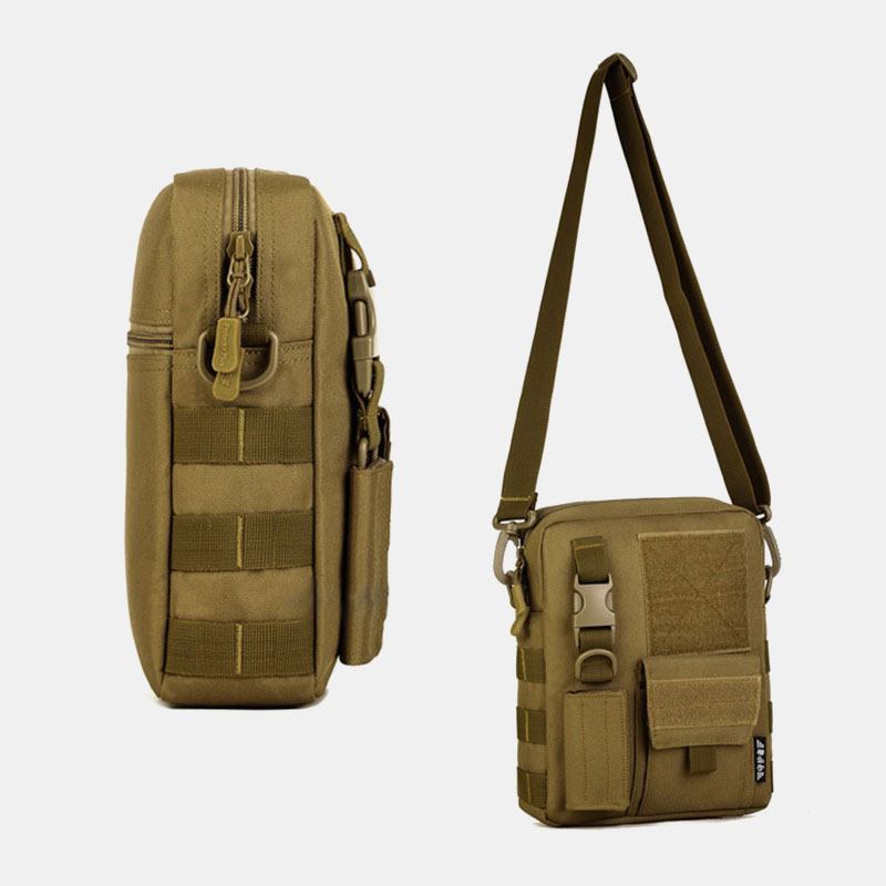 Herre Camo Pattern Multifunction Stor Kapasitet Utendørs Reise Taktisk Veske Crossbody Veske Skulderveske Firkantet Veske