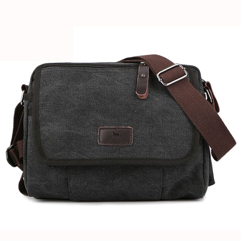 Lerret Utendørs Reise Fritid Skulder Menn Kvinner Retro Kapasitet Crossbody Bag