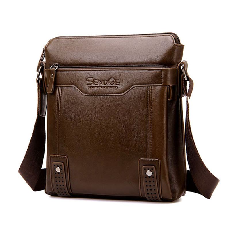 Menn Business Messenger Veske Solid Crossbody Skulderveske