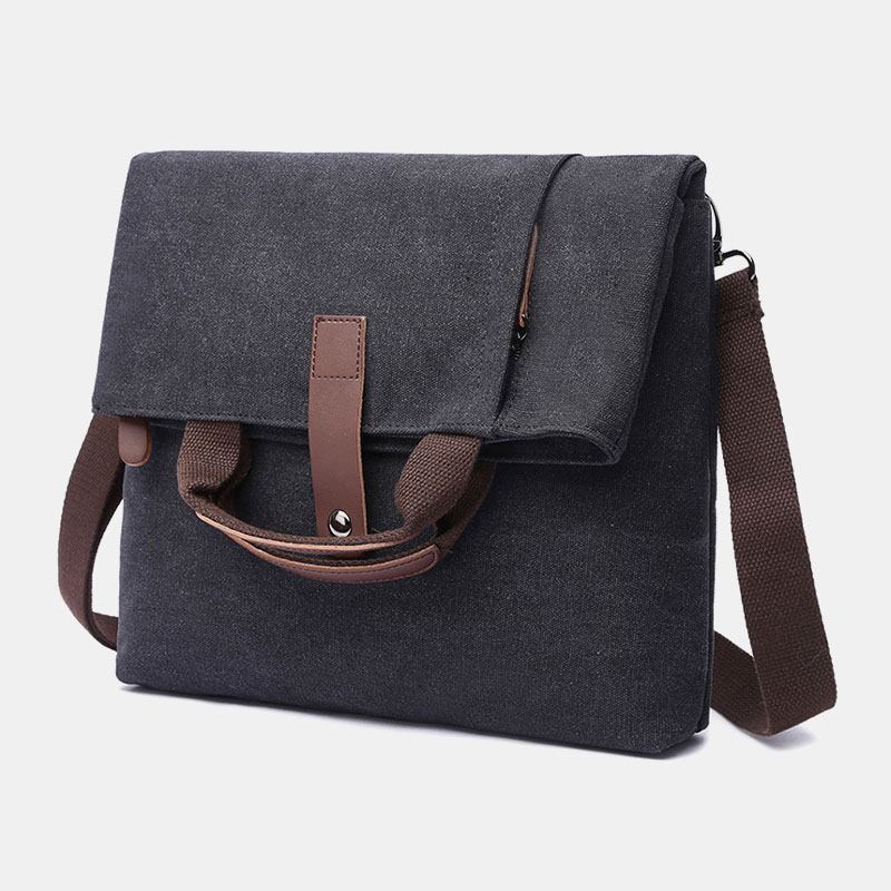 Menn Canvas Anti-theft Vanntett Vintage Messenger Veske Skulderveske Crossbody Veske Håndveske