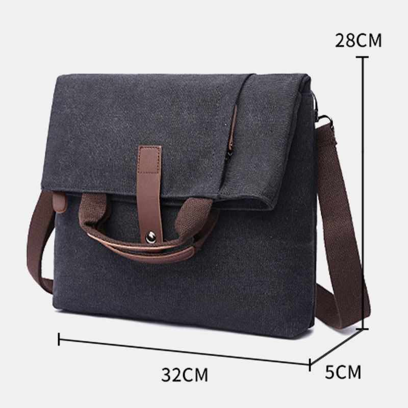 Menn Canvas Anti-theft Vanntett Vintage Messenger Veske Skulderveske Crossbody Veske Håndveske