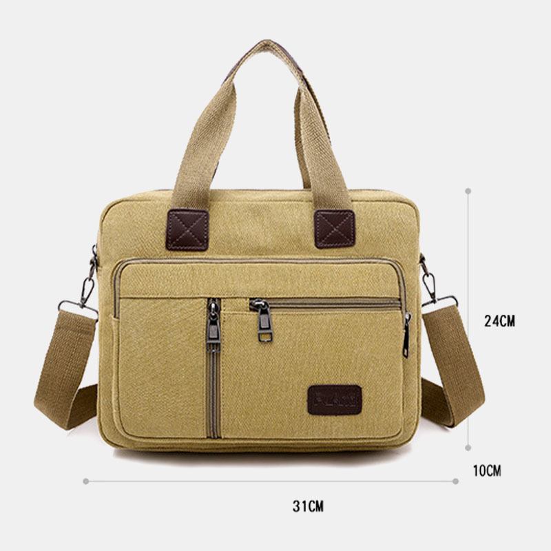 Menn Canvas Multi-pocket Stor Kapasitet Anti-theft Crossbody Bag