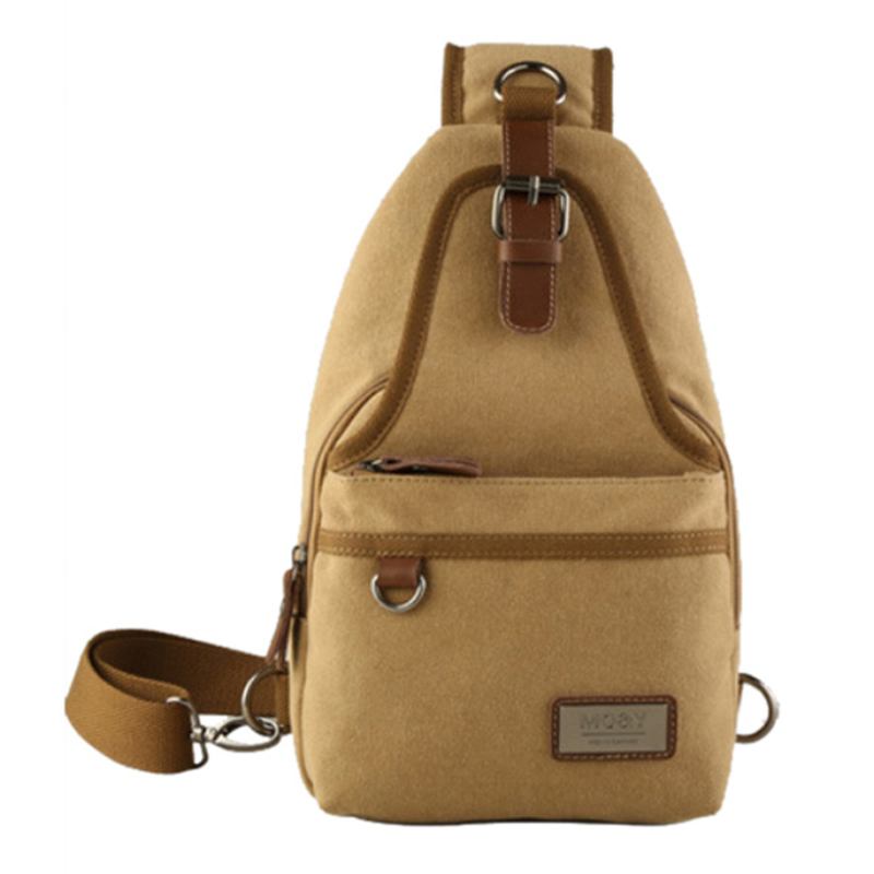 Menn Canvas Retro Crossbody Veske Brystveske Fritids Outdoor Sports Skulderveske