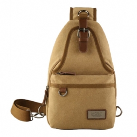 Menn Canvas Retro Crossbody Veske Brystveske Fritids Outdoor Sports Skulderveske