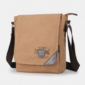 Menn Canvas Retro Skulderveske Med Stor Kapasitet Crossbody Bag