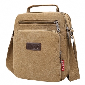 Menn Canvas Sling Veske Messenger Veske Small Travel Crossbody Veske Fit 9.7-tommers Ipad