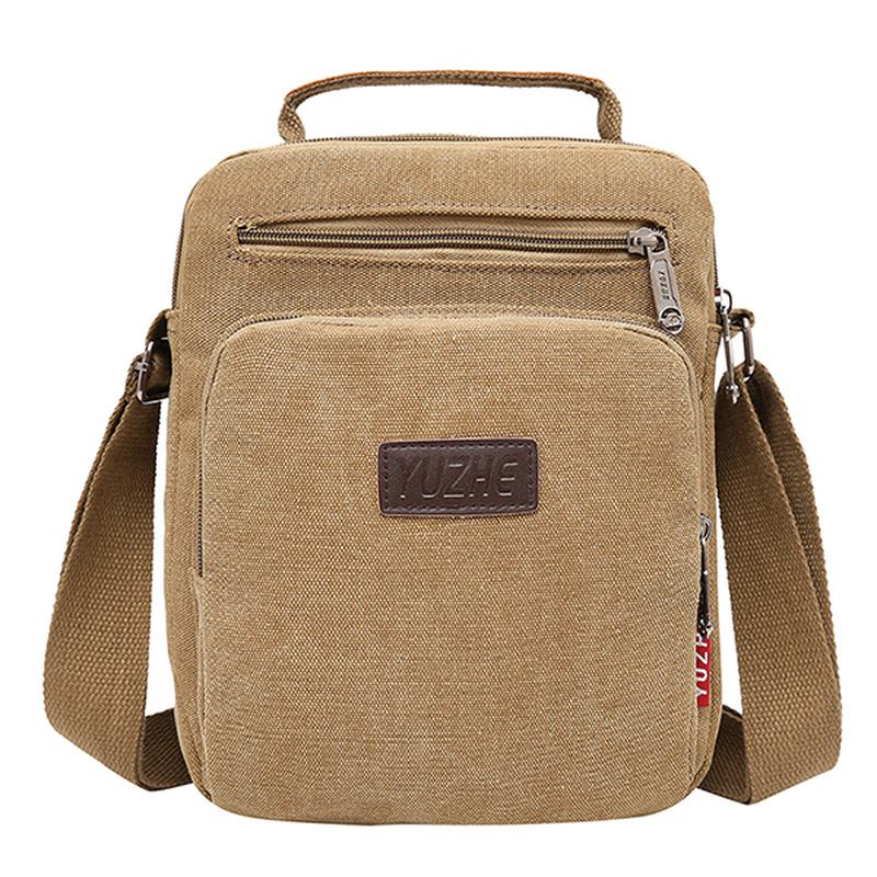 Menn Canvas Sling Veske Messenger Veske Small Travel Crossbody Veske Fit 9.7-tommers Ipad