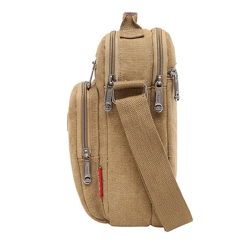 Menn Canvas Sling Veske Messenger Veske Small Travel Crossbody Veske Fit 9.7-tommers Ipad