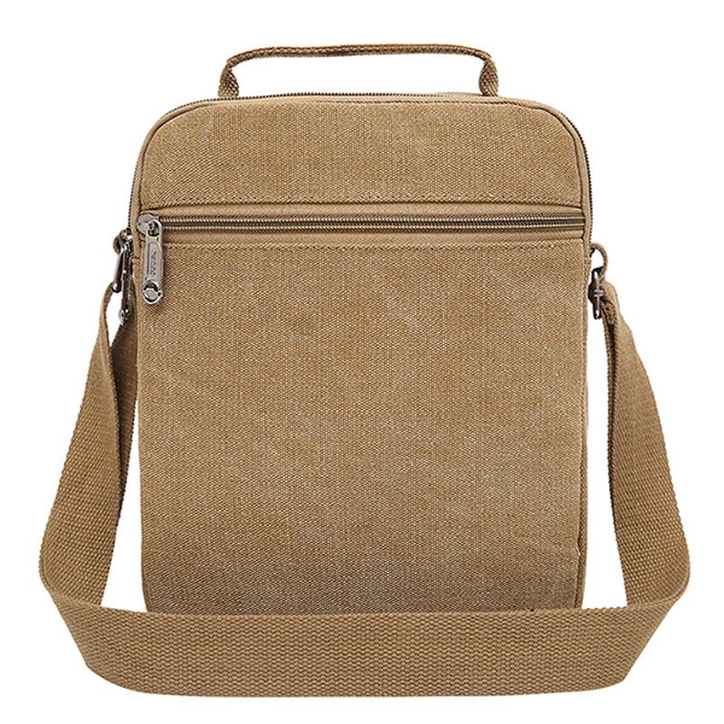 Menn Canvas Sling Veske Messenger Veske Small Travel Crossbody Veske Fit 9.7-tommers Ipad