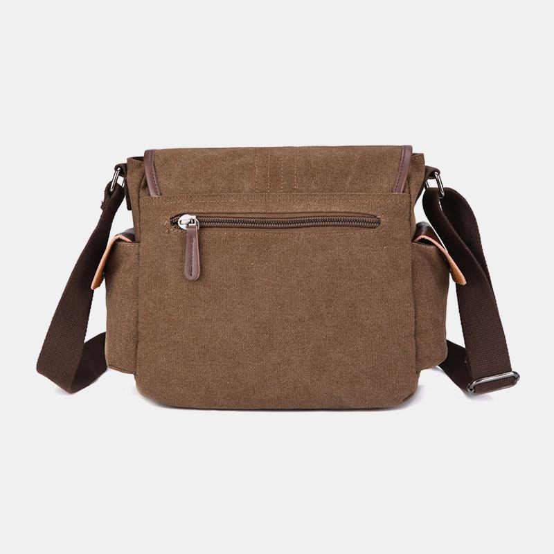 Menn Canvas Stor Kapasitet Vanntett Vintage Laptop Messenger Veske Skulderveske Crossbody Bag