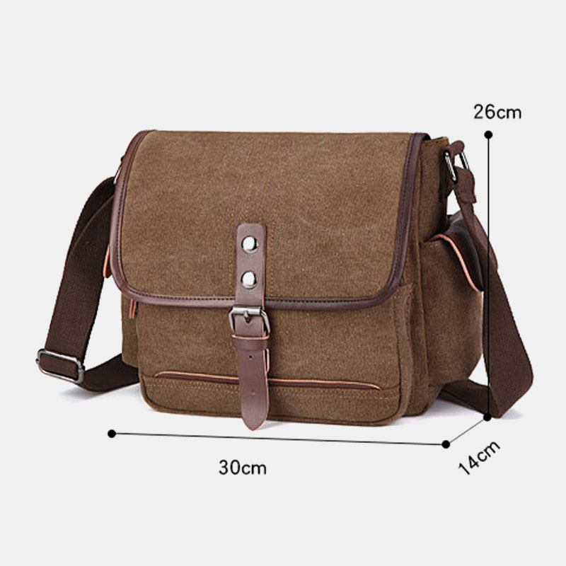 Menn Canvas Stor Kapasitet Vanntett Vintage Laptop Messenger Veske Skulderveske Crossbody Bag