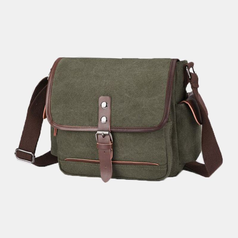 Menn Canvas Stor Kapasitet Vanntett Vintage Laptop Messenger Veske Skulderveske Crossbody Bag